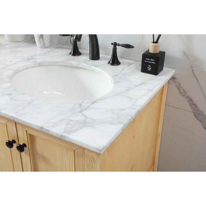 Elegant Metropolis 60" Double Bathroom Vanity, Natural Wood