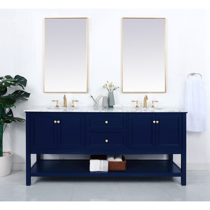 Elegant Kitchen/Bath Metropolis 72" Single Bathroom Vanity, Blue