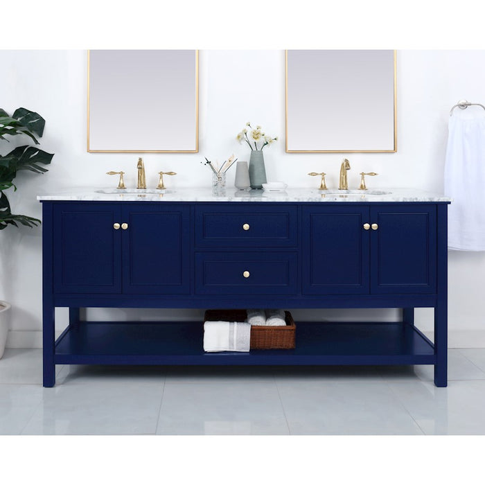 Elegant Kitchen/Bath Metropolis 72" Single Bathroom Vanity, Blue