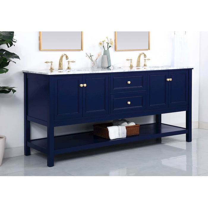 Elegant Kitchen/Bath Metropolis 72" Single Bathroom Vanity, Blue