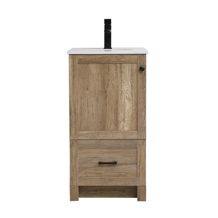 Elegant Kitchen/Bath Soma 18" Single Bathroom Vanity, Natural Oak - VF2818NT