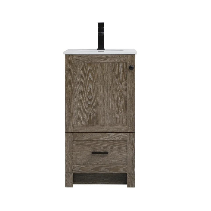 Elegant Kitchen/Bath Soma 18" Single Bathroom Vanity, Weathered Oak - VF2818WO