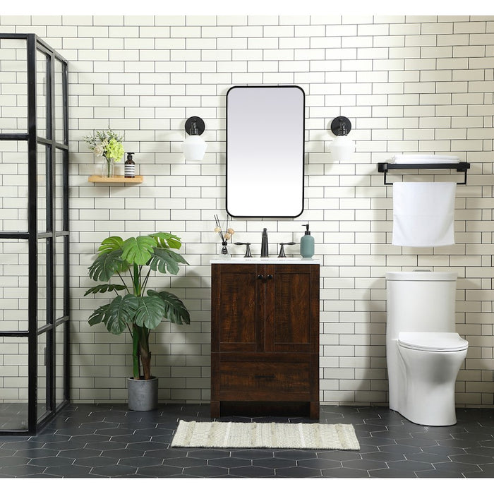 Elegant Kitchen/Bath Soma 18" Single Bathroom Vanity, Weathered Oak