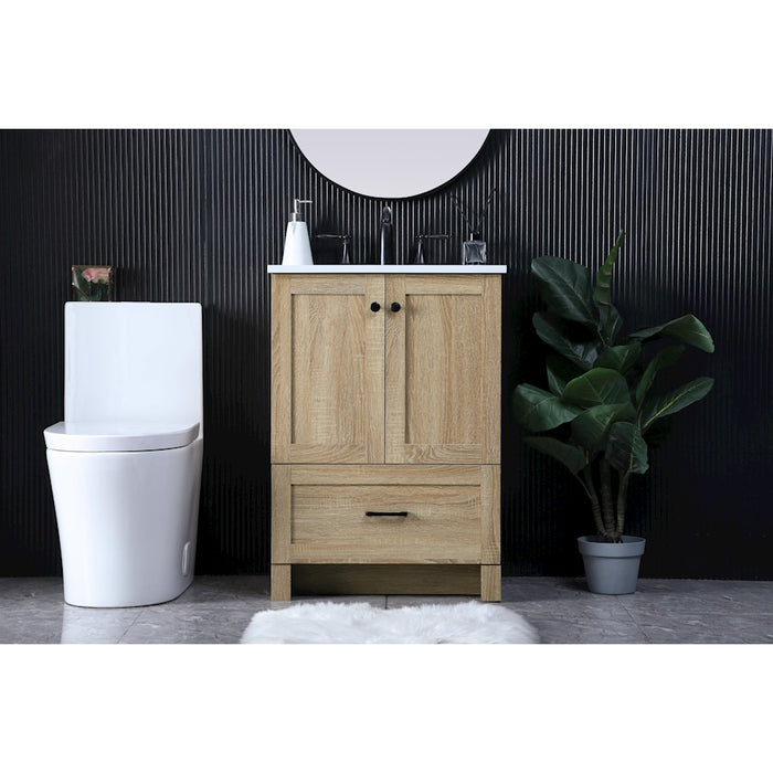 Elegant Kitchen/Bath Soma 24" Single Bathroom Vanity, Mango Wood