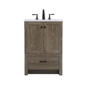Elegant Kitchen/Bath Soma 24" Single Bathroom Vanity, Weathered Oak - VF2824WO