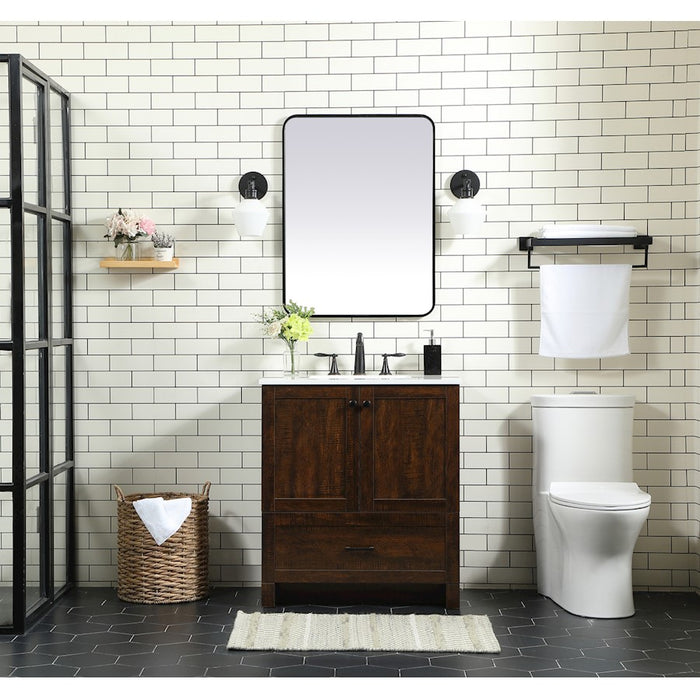 Elegant Kitchen/Bath Soma 24" Single Bathroom Vanity, Weathered Oak