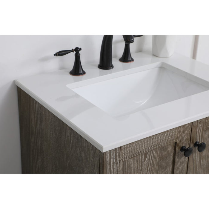 Elegant Kitchen/Bath Soma 24" Single Bathroom Vanity, Weathered Oak