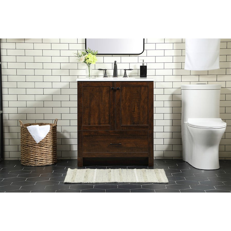 Elegant Kitchen/Bath Soma 30" Single Bathroom Vanity, Expresso