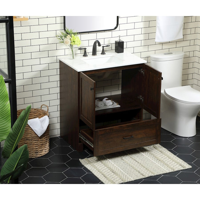 Elegant Kitchen/Bath Soma 30" Single Bathroom Vanity, Expresso