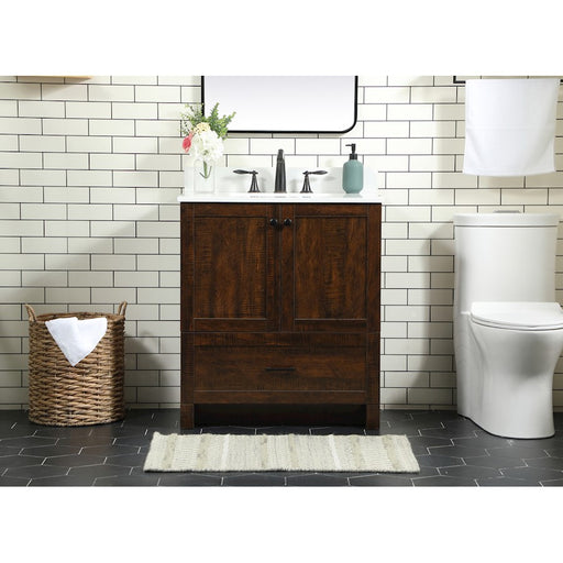 Elegant Soma 30" Single Bathroom Vanity, Expresso/Backsplash