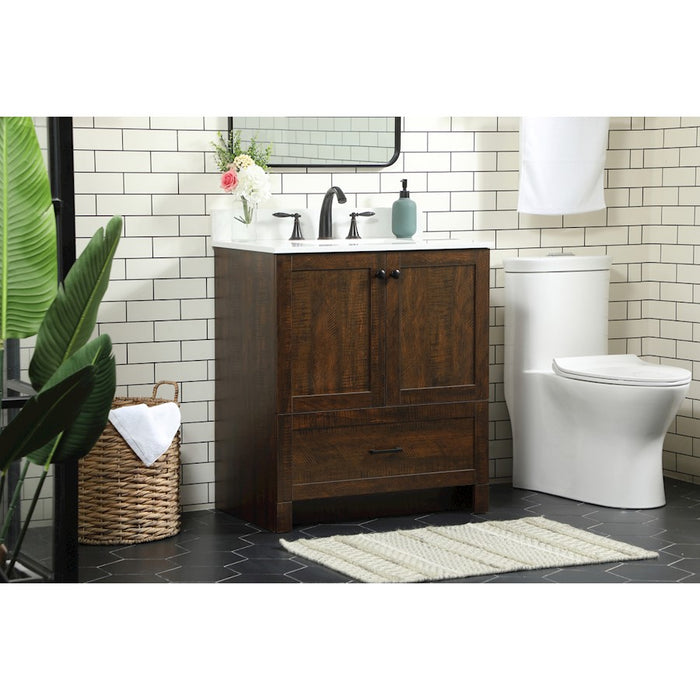 Elegant Soma 30" Single Bathroom Vanity, Expresso/Backsplash