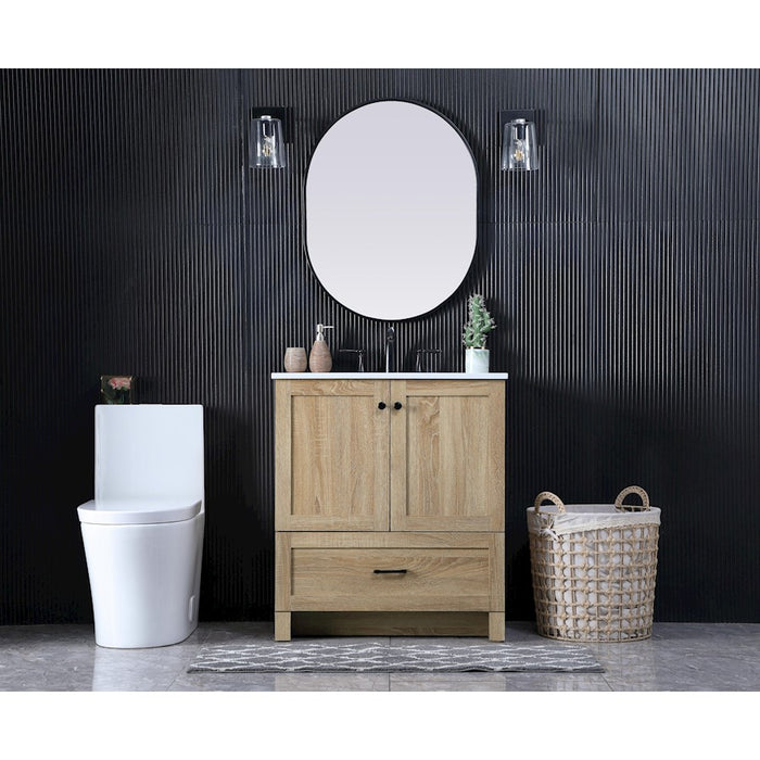 Elegant Soma 30" Single Bathroom Vanity, Expresso/Backsplash