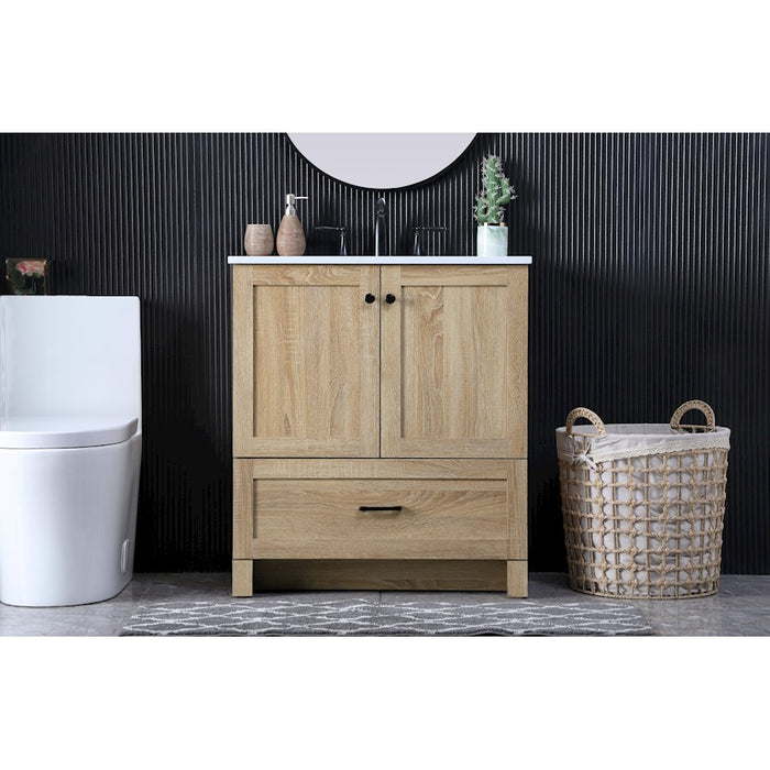 Elegant Kitchen/Bath Soma 30" Single Bathroom Vanity, Mango Wood