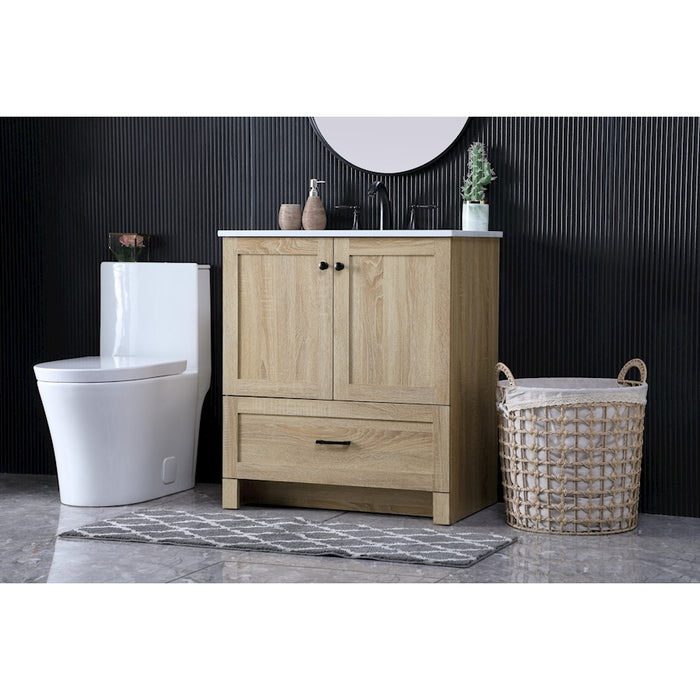 Elegant Kitchen/Bath Soma 30" Single Bathroom Vanity, Mango Wood