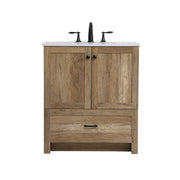 Elegant Kitchen/Bath Soma 30" Single Bathroom Vanity, Natural Oak - VF2830NT
