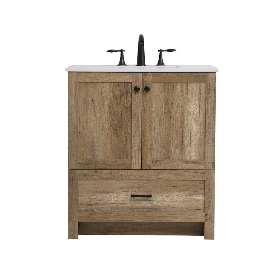 Elegant Kitchen/Bath Soma 30" Single Bathroom Vanity, Natural Oak - VF2830NT