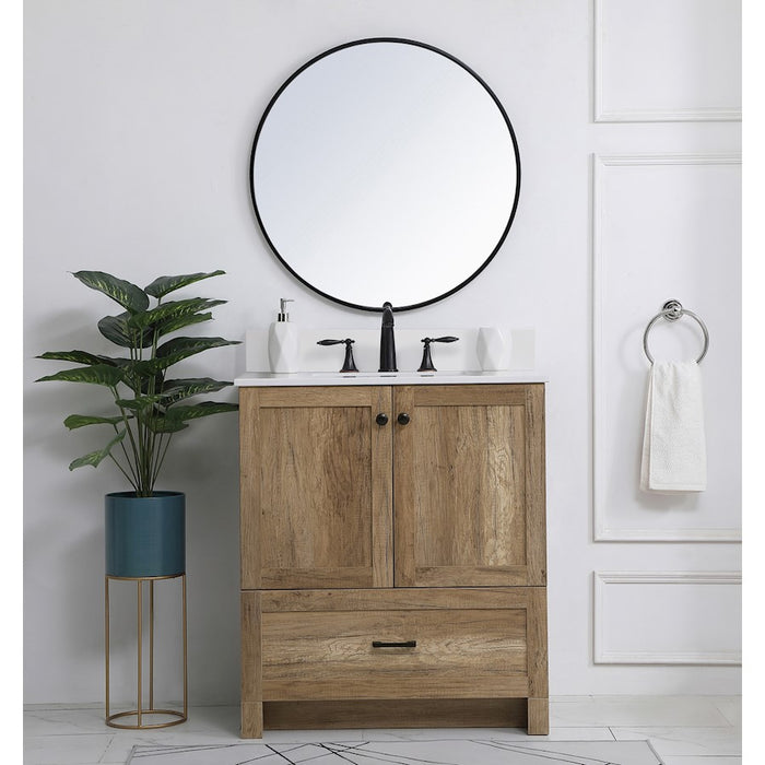 Elegant Kitchen/Bath Soma 30" Single Bathroom Vanity, Natural Oak
