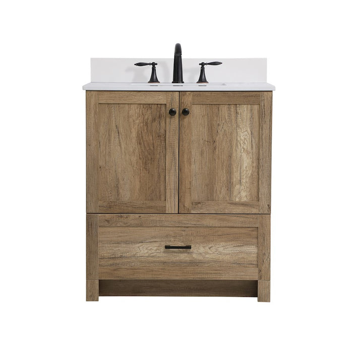 Elegant Soma 30" Single Bathroom Vanity, Natural Oak/Backsplash - VF2830NT-BS