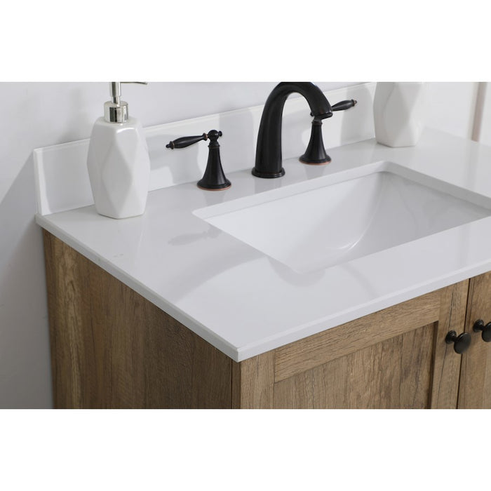 Elegant Soma 30" Single Bathroom Vanity, Natural Oak/Backsplash
