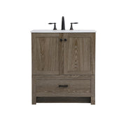 Elegant Kitchen/Bath Soma 30" Single Bathroom Vanity, Weathered Oak - VF2830WO