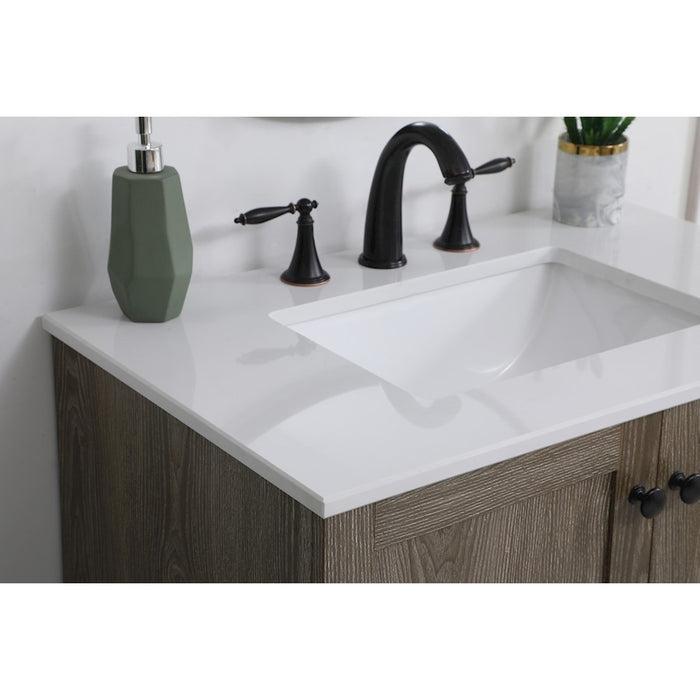 Elegant Kitchen/Bath Soma 30" Single Bathroom Vanity, Weathered Oak