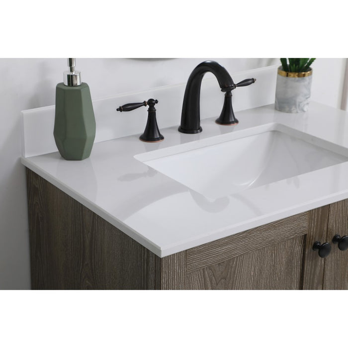 Elegant Soma 30" Single Bathroom Vanity, Weathered Oak/Backsplash