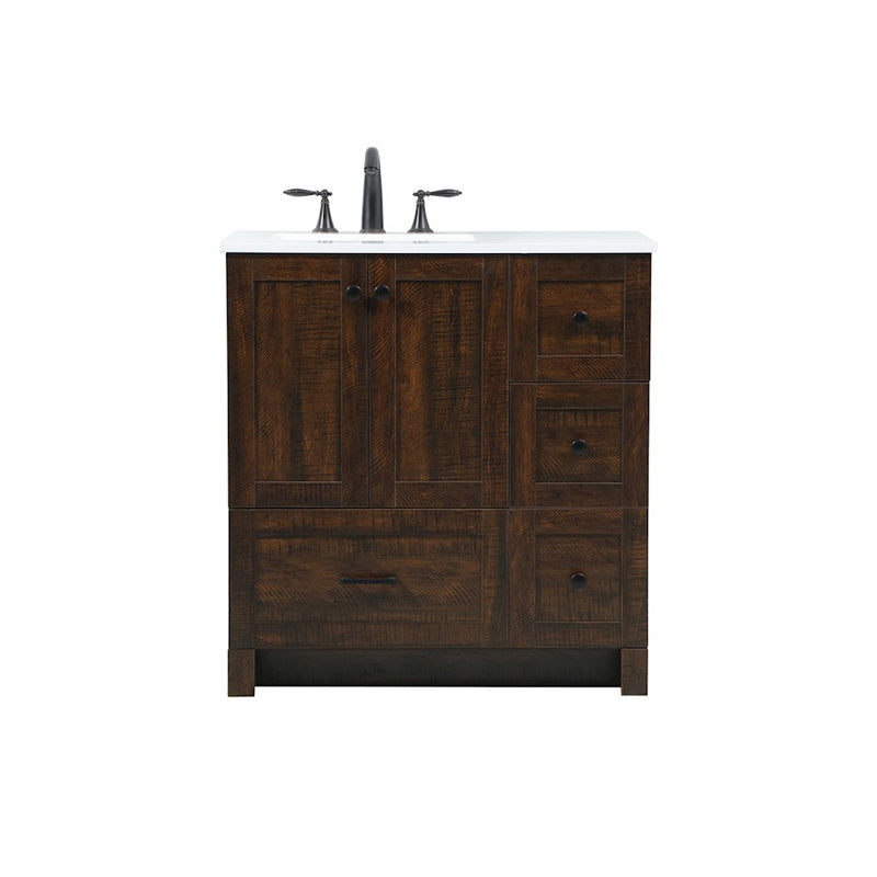 Elegant Kitchen/Bath Soma 32" Single Bathroom Vanity, Expresso - VF2832EX