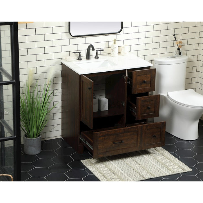 Elegant Kitchen/Bath Soma 32" Single Bathroom Vanity, Expresso
