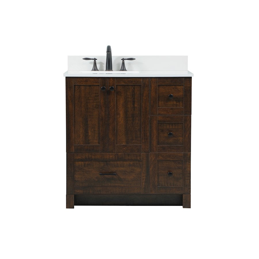 Elegant Soma 32" Single Bathroom Vanity, Expresso/Backsplash - VF2832EX-BS