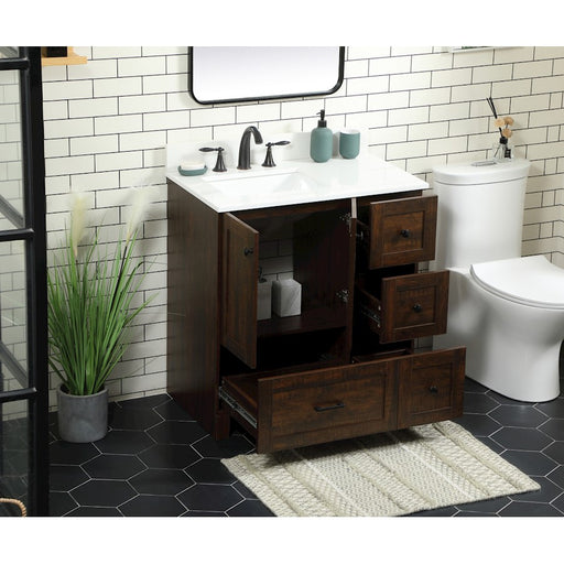Elegant Soma 32" Single Bathroom Vanity, Expresso/Backsplash