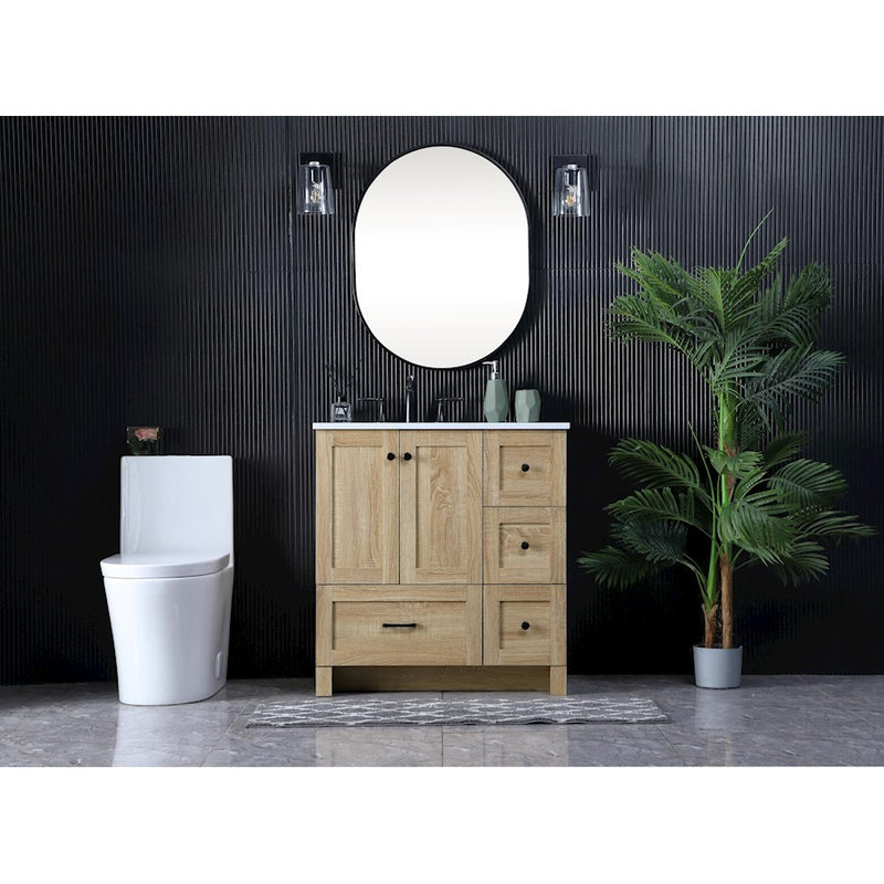 Elegant Soma 32" Single Bathroom Vanity, Expresso/Backsplash