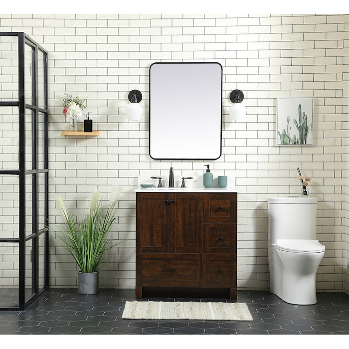 Elegant Soma 32" Single Bathroom Vanity, Expresso/Backsplash