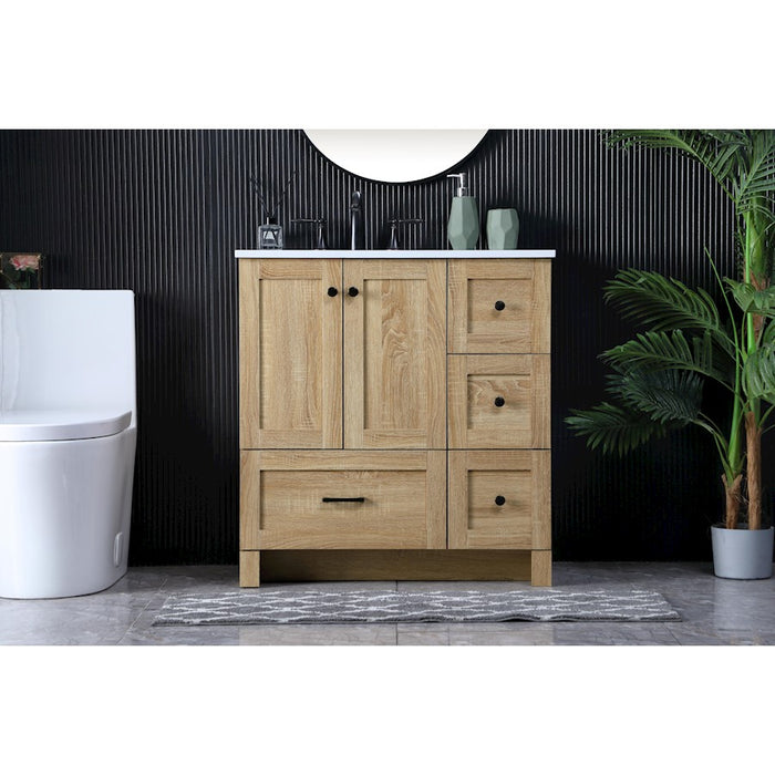 Elegant Kitchen/Bath Soma 32" Single Bathroom Vanity, Mango Wood