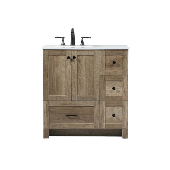 Elegant Kitchen/Bath Soma 32" Single Bathroom Vanity, Natural Oak - VF2832NT