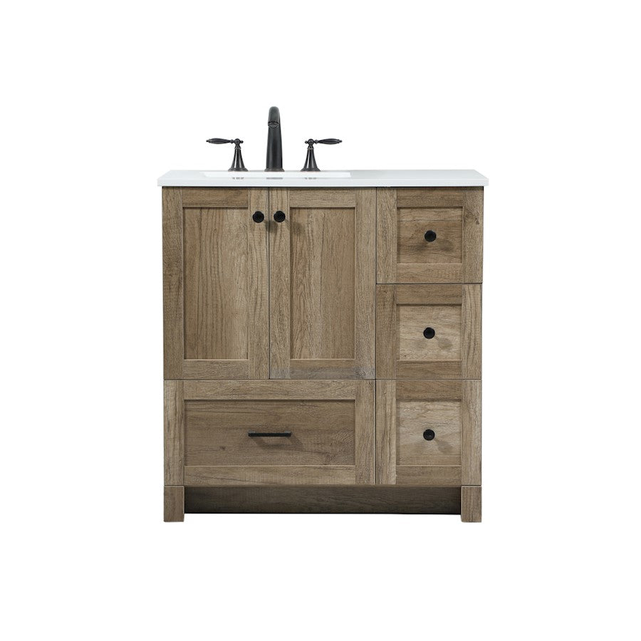 Elegant Kitchen/Bath Soma 32" Single Bathroom Vanity, Natural Oak - VF2832NT