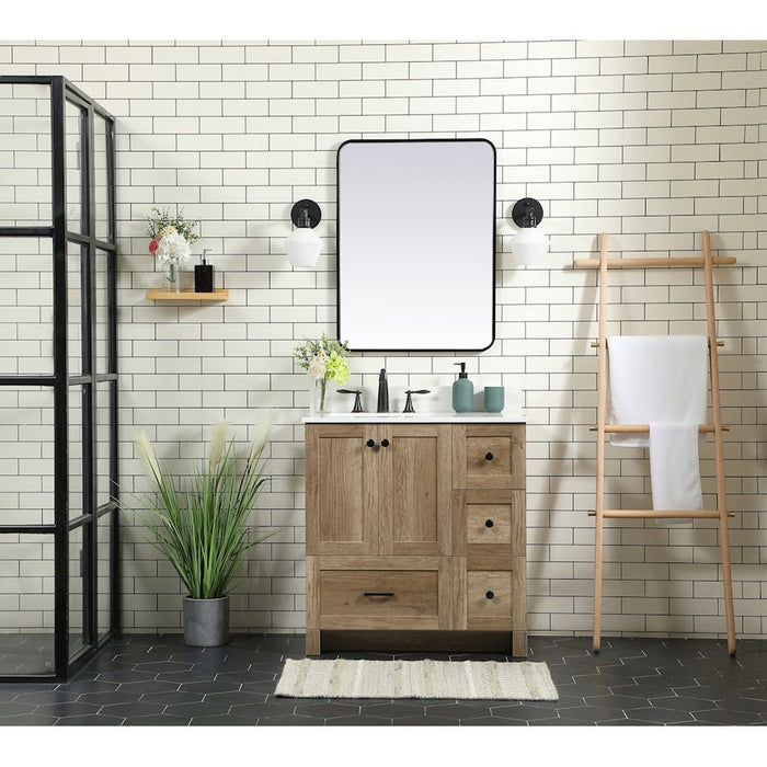 Elegant Kitchen/Bath Soma 32" Single Bathroom Vanity, Natural Oak