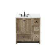 Elegant Soma 32" Single Bathroom Vanity, Natural Oak/Backsplash - VF2832NT-BS