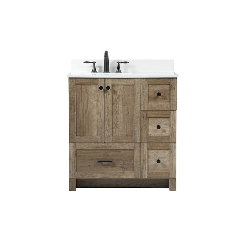 Elegant Soma 32" Single Bathroom Vanity, Natural Oak/Backsplash - VF2832NT-BS