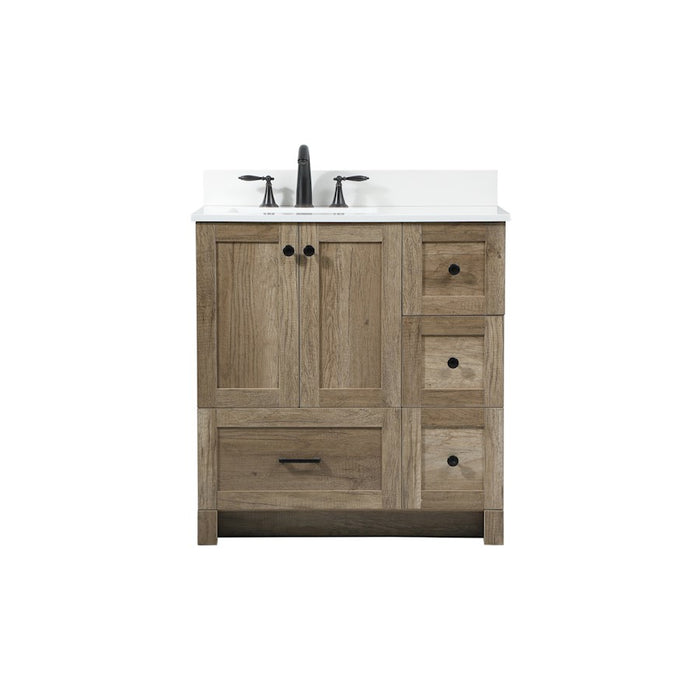 Elegant Soma 32" Single Bathroom Vanity, Natural Oak/Backsplash - VF2832NT-BS
