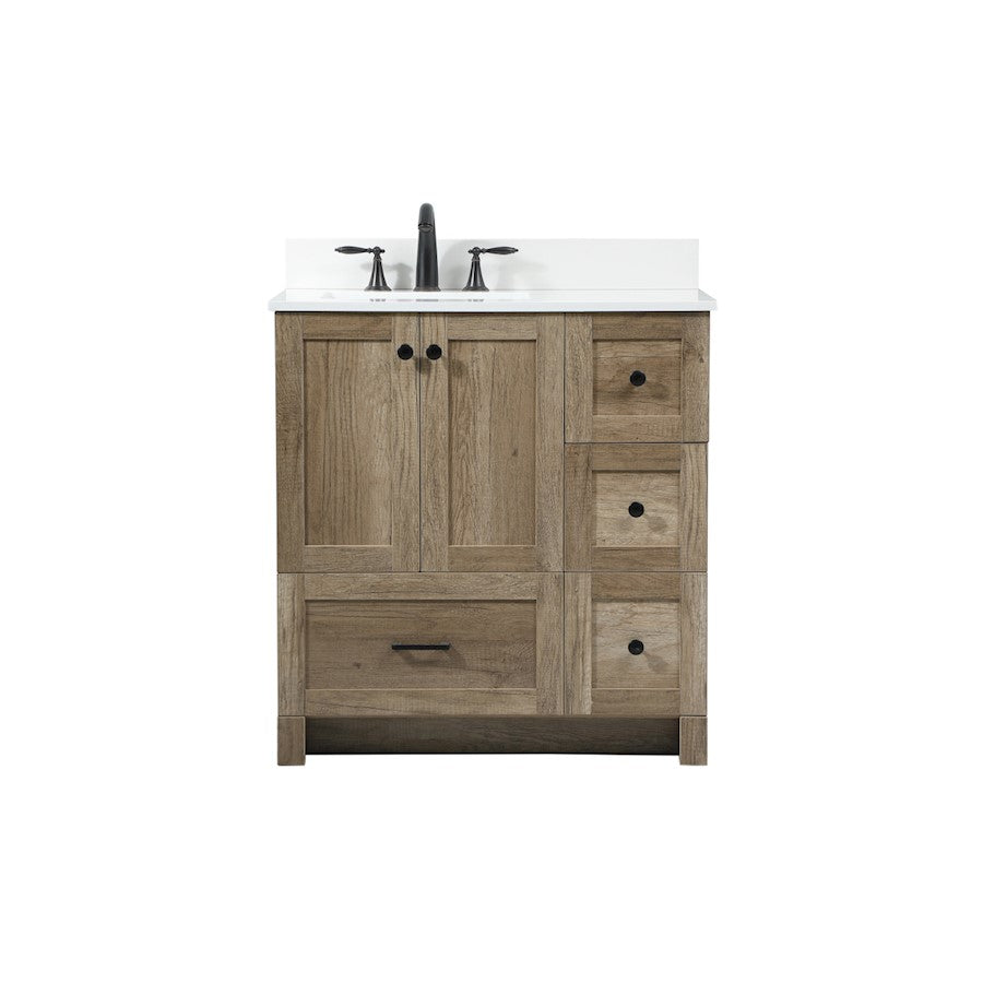 Elegant Soma 32" Single Bathroom Vanity, Natural Oak/Backsplash - VF2832NT-BS