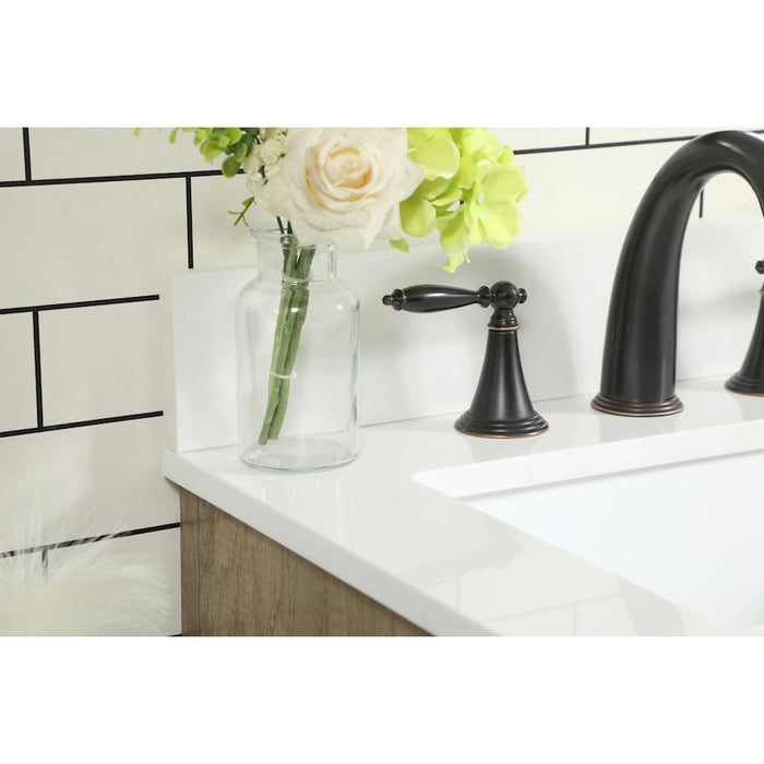 Elegant Soma 32" Single Bathroom Vanity, Natural Oak/Backsplash