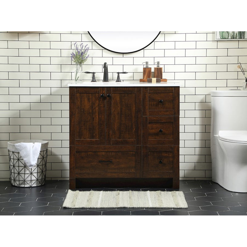 Elegant Kitchen/Bath Soma 36" Single Bathroom Vanity, Expresso