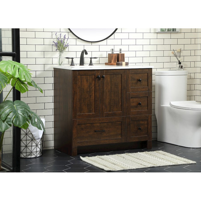 Elegant Kitchen/Bath Soma 36" Single Bathroom Vanity, Expresso