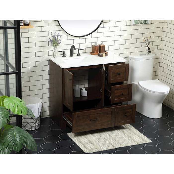 Elegant Kitchen/Bath Soma 36" Single Bathroom Vanity, Expresso