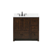 Elegant Soma 36" Single Bathroom Vanity, Expresso/Backsplash - VF2836EX-BS
