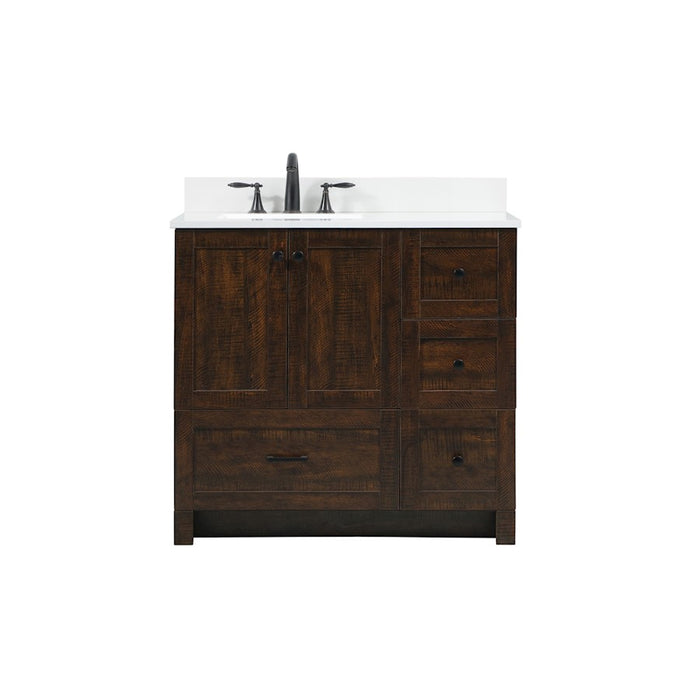 Elegant Soma 36" Single Bathroom Vanity, Expresso/Backsplash - VF2836EX-BS