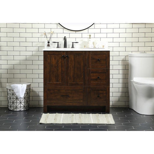 Elegant Soma 36" Single Bathroom Vanity, Expresso/Backsplash