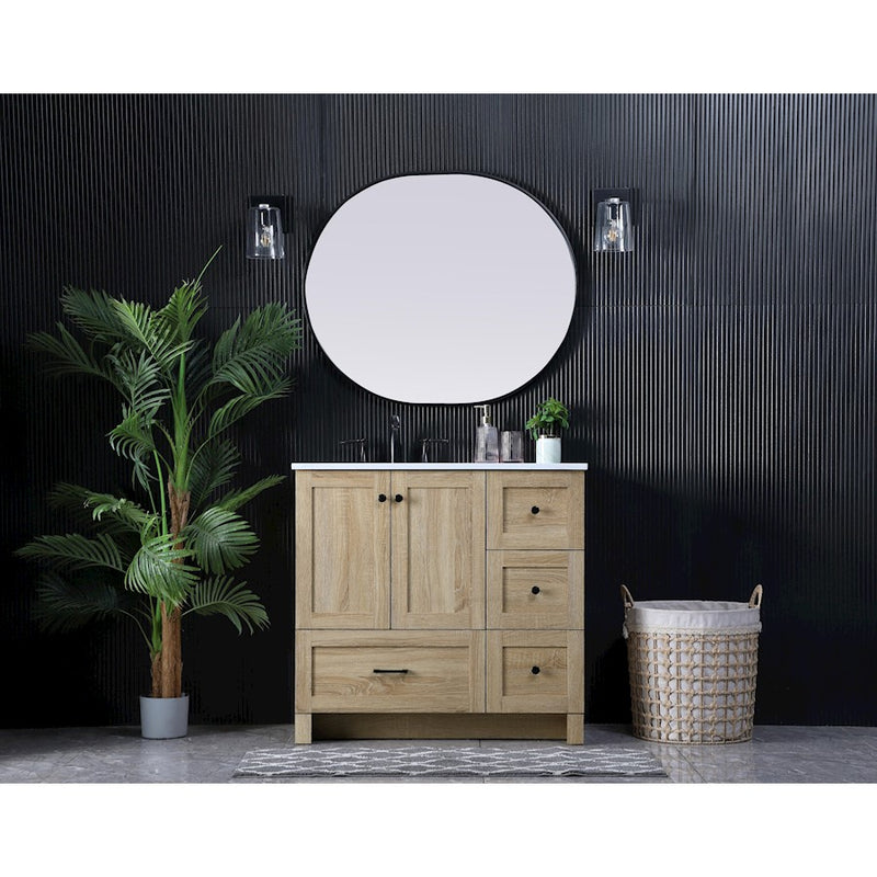 Elegant Soma 36" Single Bathroom Vanity, Expresso/Backsplash