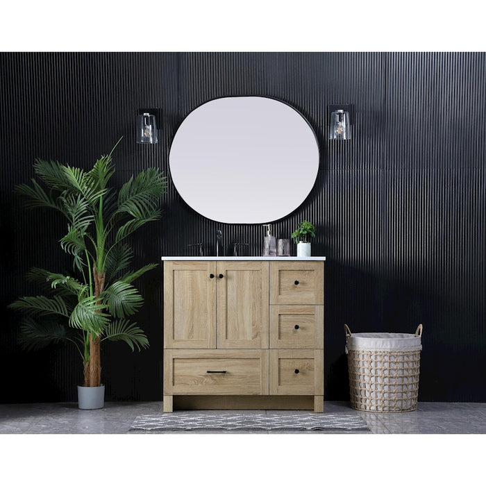 Elegant Soma 36" Single Bathroom Vanity, Expresso/Backsplash