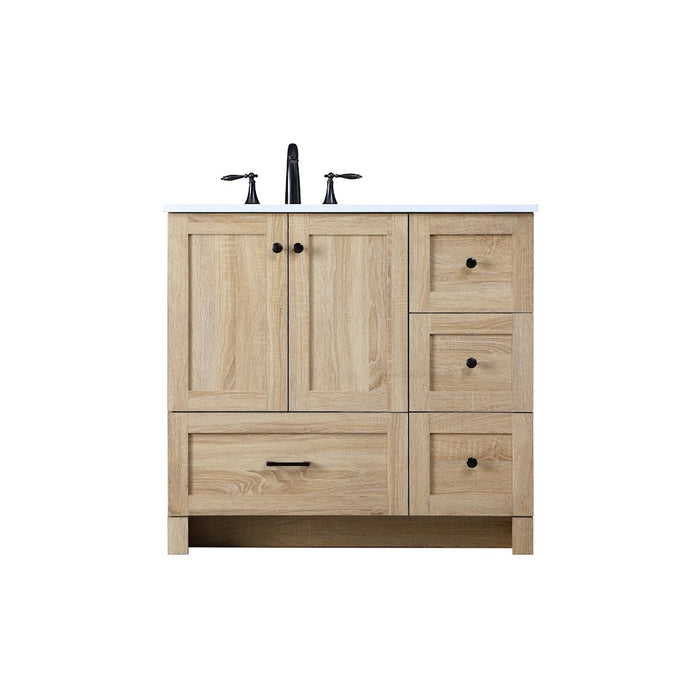 Elegant Kitchen/Bath Soma 36" Single Bathroom Vanity, Mango Wood - VF2836MW